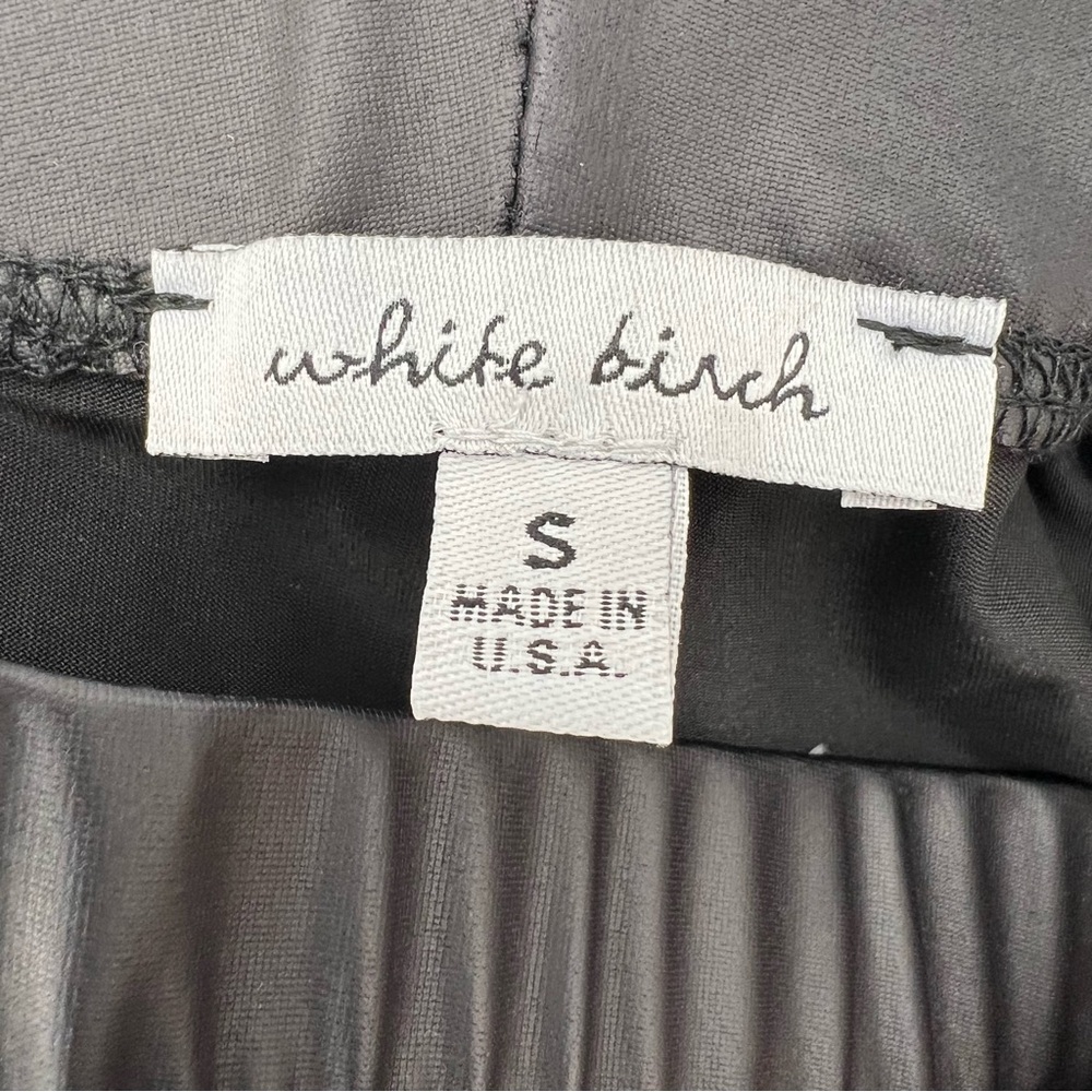 NEW White Birch Womens Juniors Leggings Faux Leather Black Stretch Runs Small - Picture 7 of 8
